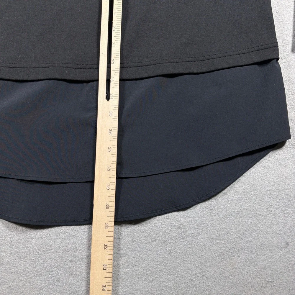 Athleta Gallery Top 2.0 Women Medium Layered Mixed Media Black Minimalist Casual - Picture 6 of 10